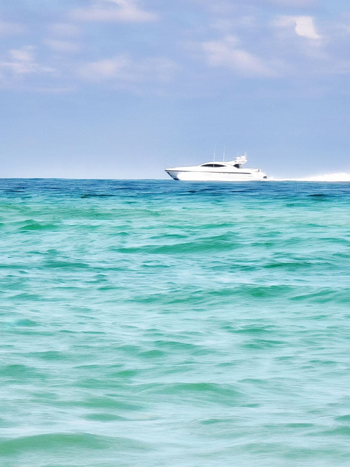Superyacht on the turquoise Atlantic